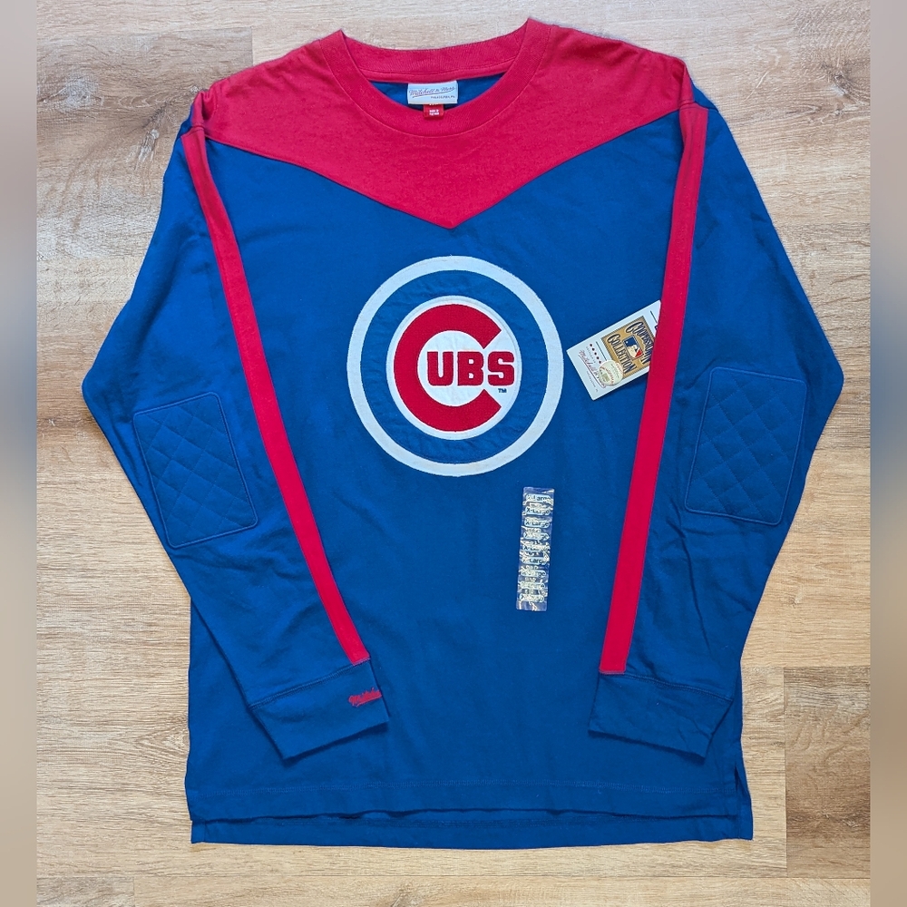 Mitchell & Ness Cooperstown Men's Chicago Cubs Long Sleeve Crew Neck XL - Picture 1 of 8